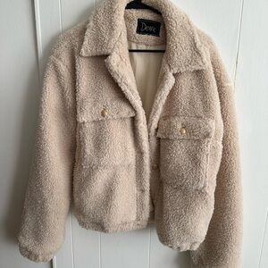 Women's Plush Cream Teddy Jacket